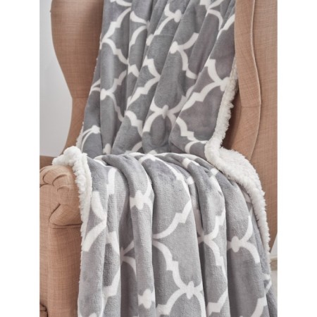 Lord Grey Plaid, size 130x150 cm, monogram, gray-10