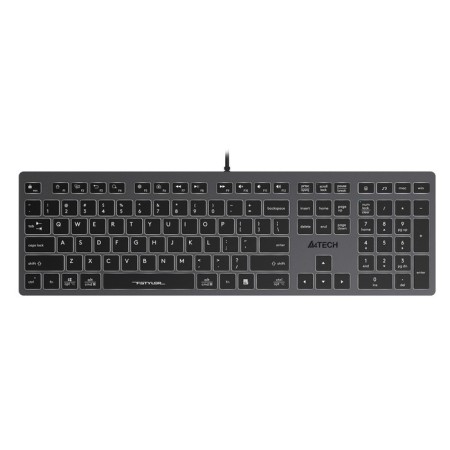 Keyboard A4Tech FSTYLER FX60 Gray USB Slim Led (FX60 GREY / White)