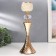 Summary Metal for 1 candle "Embossed geometric pattern with crystal" Gold 32x11x11 cm 75776