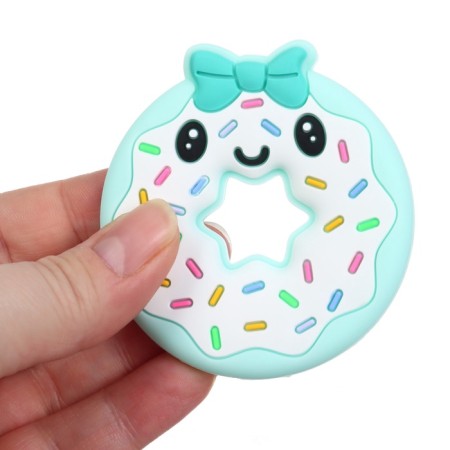 Silicone teething for teeth "Donut", turquoise color, crumb I-4