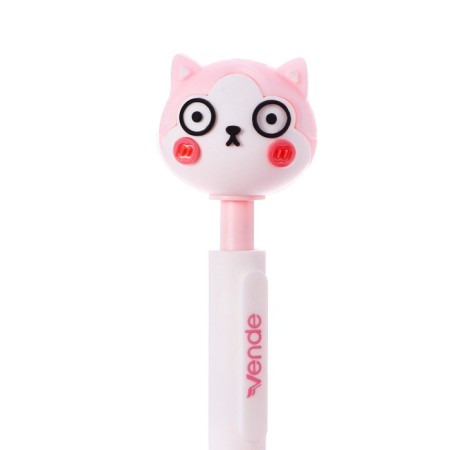 Gel handle Calligrata "cat" automatic, node 0.5 mm, blue ink, white-2