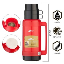 Thermos 1.8 l, with a glass flask, 12 x 36 cm, red