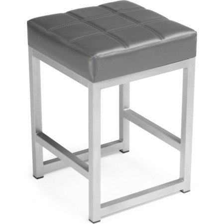 Stool Khurkroks Metal/Eco -leather, gray/gray 37x37x52 cm-1