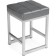 Stool Khurkroks Metal/Eco -leather, gray/gray 37x37x52 cm