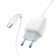Network charger Hoco C72Q, 18 W, USB Qc3.0 - 3 A, Type -C 1 m cable, white