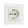Single Tot Glossy Glass, 16 a, hidden, with s/k, glass, white