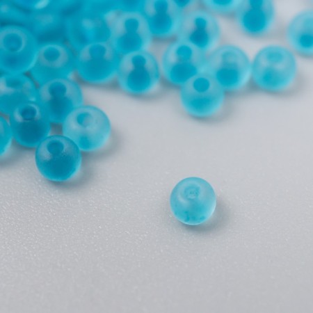 Glass beads 8/0 "matte translucent. Gray-blue" 10 grams