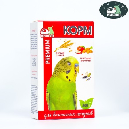 Feed "Pijon Premium" for wavy parrots, 500 g