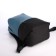 Youth backpack from textiles with a zipper, waterproof, external pocket, black/blue color