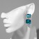 Earrings with the rhinestones "Illusion" Highways Squares, the color turquoise in gold