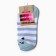 Women's socks shortened "cat", white/blue/gray color, river 23-25
