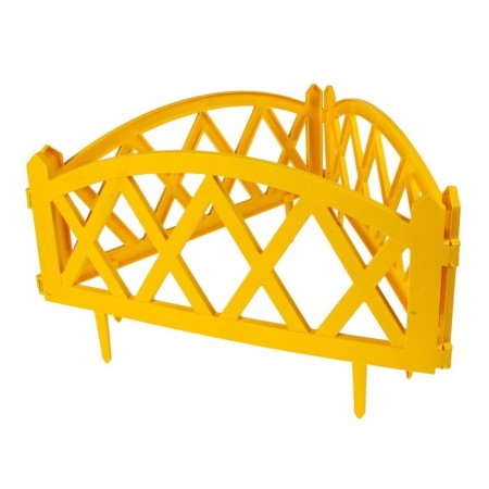 Decorative fence, 35 × 232 cm, 4 sections, plastic, yellow, Modern, Greengo-8