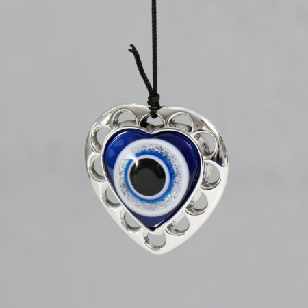 Wind music metal, plastic "Hearts from the evil eye" 5 tubes, eyes 60 cm-3