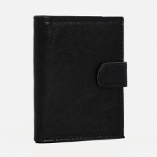 Male purse on the button, 2 in 1, for autocracents, 4 departments, for cards, for coins, black color Black
