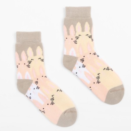 Noski children's terry, gray-beige color, size 18-20