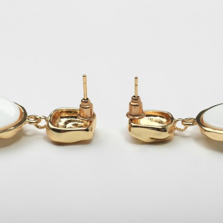 Earrings with pearls "exclusive" a crumpled circle, color gold-2