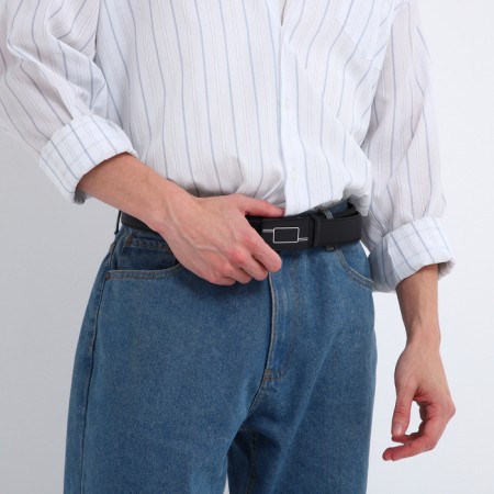 Male "giant" belt, width 3.5 cm, machine gun, black color-3