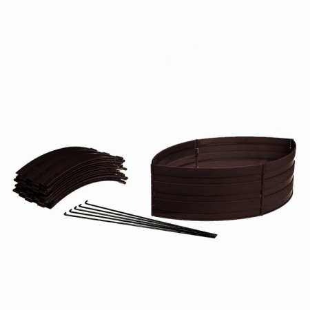 Plastic flowerbed, 15 × 540 cm, 18 sections, dark brown, “designer”-1