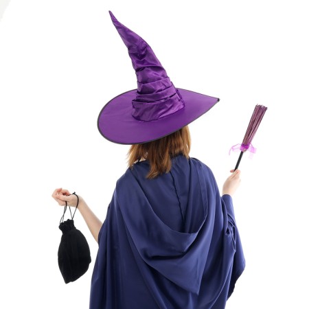 Carnival set "Magic", purple hat, broom, bag-3