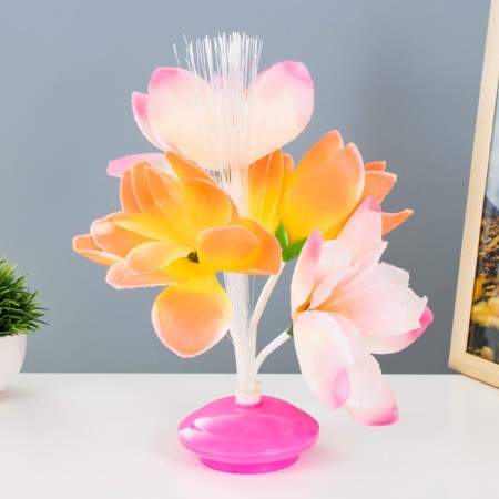 Nightlight "Bright flowers" LED from batteries 3AA H = 22 cm Mix Risalux-2