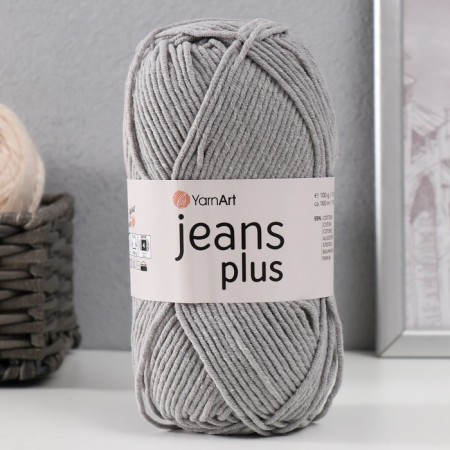 Yarn "Jeans Plus" 55% cotton, 45% acrylic 160m/100g (46 gray)-4