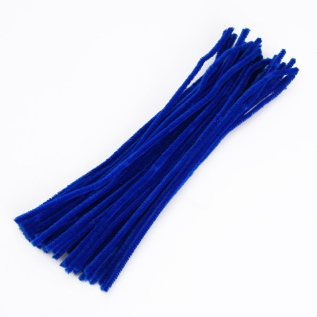 Wire with pile for crafts and decor set of 50 pcs., Size 1 pc. 30 × 0.6 cm, blue color-1