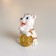 Polystone souvenir "Tigeron with gold ruble/hill" mix 6.8x4.7x5.5 cm