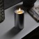 Silver LED candle, 7 × 15 × 7 cm, plastic, AAX2 batteries (not complete), warm white glow
