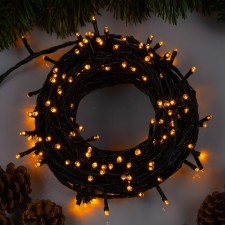 Garland “thread” 20 m, IP20, dark thread, 200 LED, yellow glow, 8 modes, 220 V