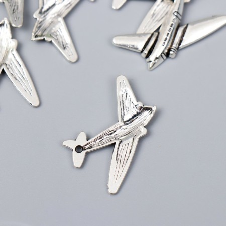 Decor for creativity Metal "Passenger aircraft" silver G172B516 3.1x2.5 cm-1