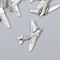 Decor for creativity Metal "Passenger aircraft" silver G172B516 3.1x2.5 cm