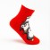 Women's socks "Penguins", red color, size 36-40