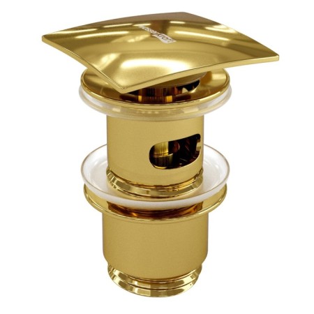 The bottom valve for the Wasserkraft A168, Push-UP, overflow, brass, gold valve