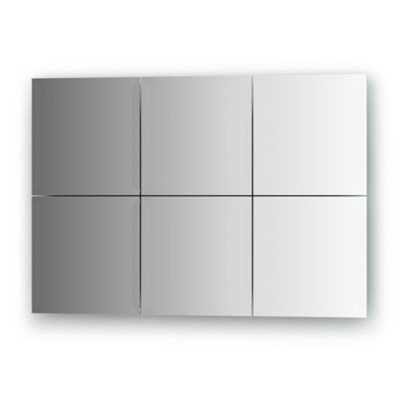 Mirror tiles with fedet 15 mm, - set 6 pcs square 20 x 20 cm, silver EvoForm