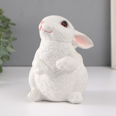The piggy bank "Rabbit No. 3 is white (paws down)" height 16 cm, width 10.5 cm, length 12.5 cm-1