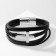 Bracelet Skin "Cross" 5 threads, silver-black color, 21 cm
