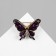Brooch "Butterfly" Dark, black-purple color in black gold