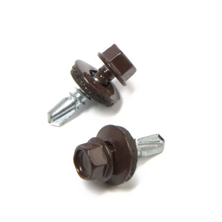 Roofing screws 5.5x19 mm, RAL8017 Brown color, 250 pcs.