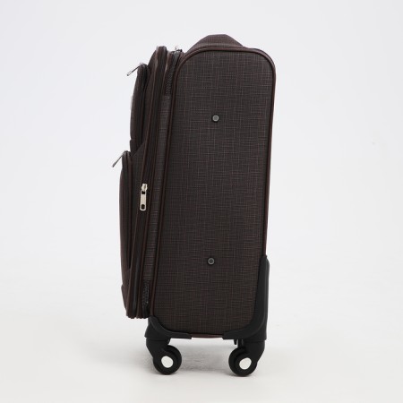 Small suitcase 20 "on lightning, code castle, with extension, brown color-2