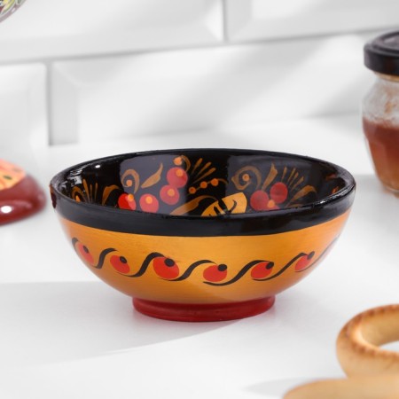 Jam socket, 5x9 cm, 150ml., Khokhloma-2