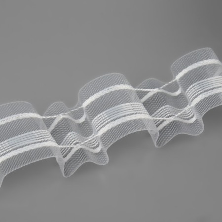 Curtain tape, organza, 4 cm, 50 ± 1 m, transparent color-1