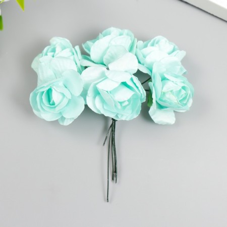 Flowers for decorating "tea roses" 1 bouquet = 6 colors 9.5 cm mint-1