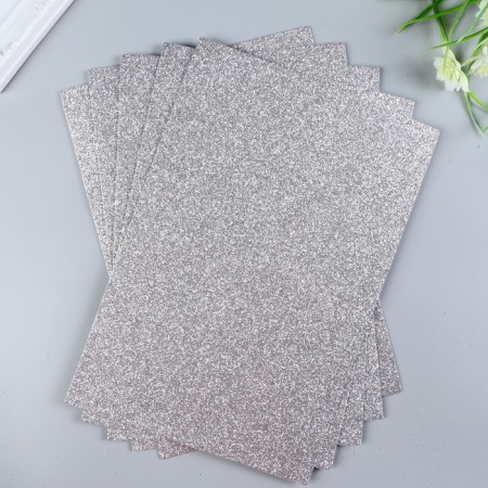 Foamiran glitter Magic 4 Hobby 2 mm cent. silver, 20x30 cm-1