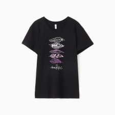 Women's T-shirt, black color, rr 58