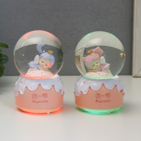 Souvenir Polystone Water Ballion Music, Light "Sleeping Angel" MIX 8x8x12 cm-1