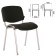 Stool for personnel and visitors to Brabix ISO CF-001, chrome frame, black fabric