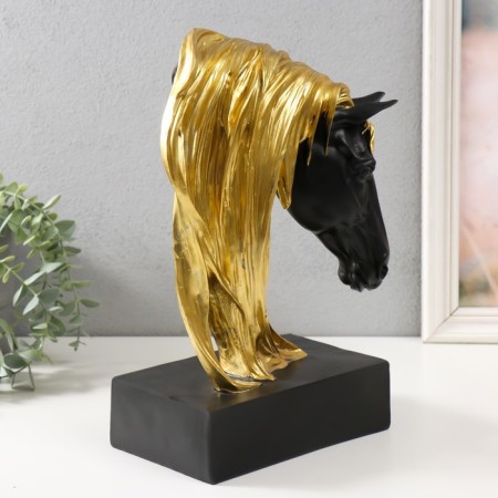 Souvenir Polystone Bust "Golden Guide of a Horse" 20x11.5x15 cm Mix-2