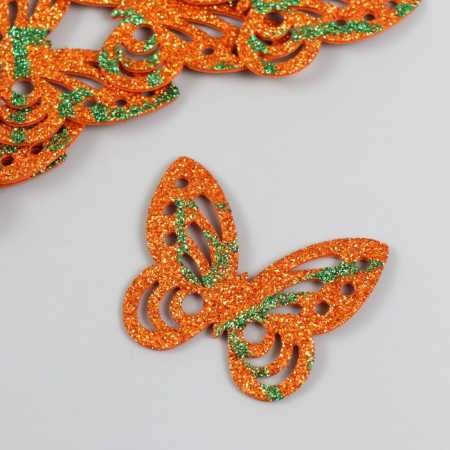 Decor "Butterflies" mix 5.5x4.5 cm set 6 pcs foam glitter