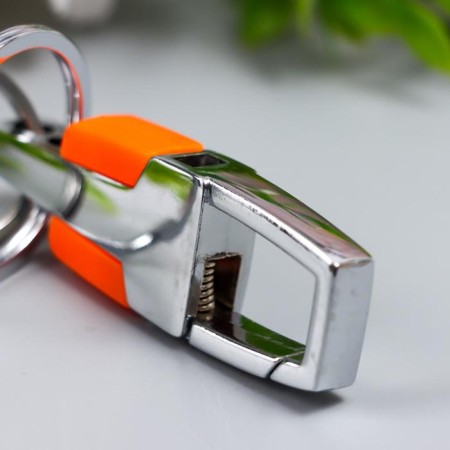 Metal keychain, dual ring "Carabin" mix 8x3.2 cm-2