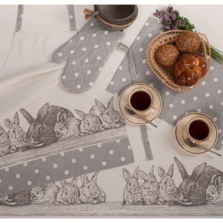 Napkin for devices Rabbit Family, size 35x45 cm, color gray color-1